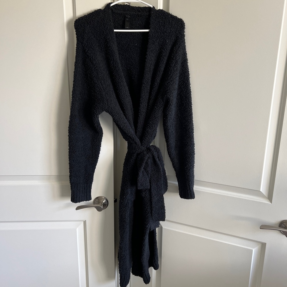 SKIMS Knit Robe Long Onyx S/M